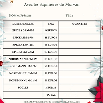 Marché de Noël et vente de sapins