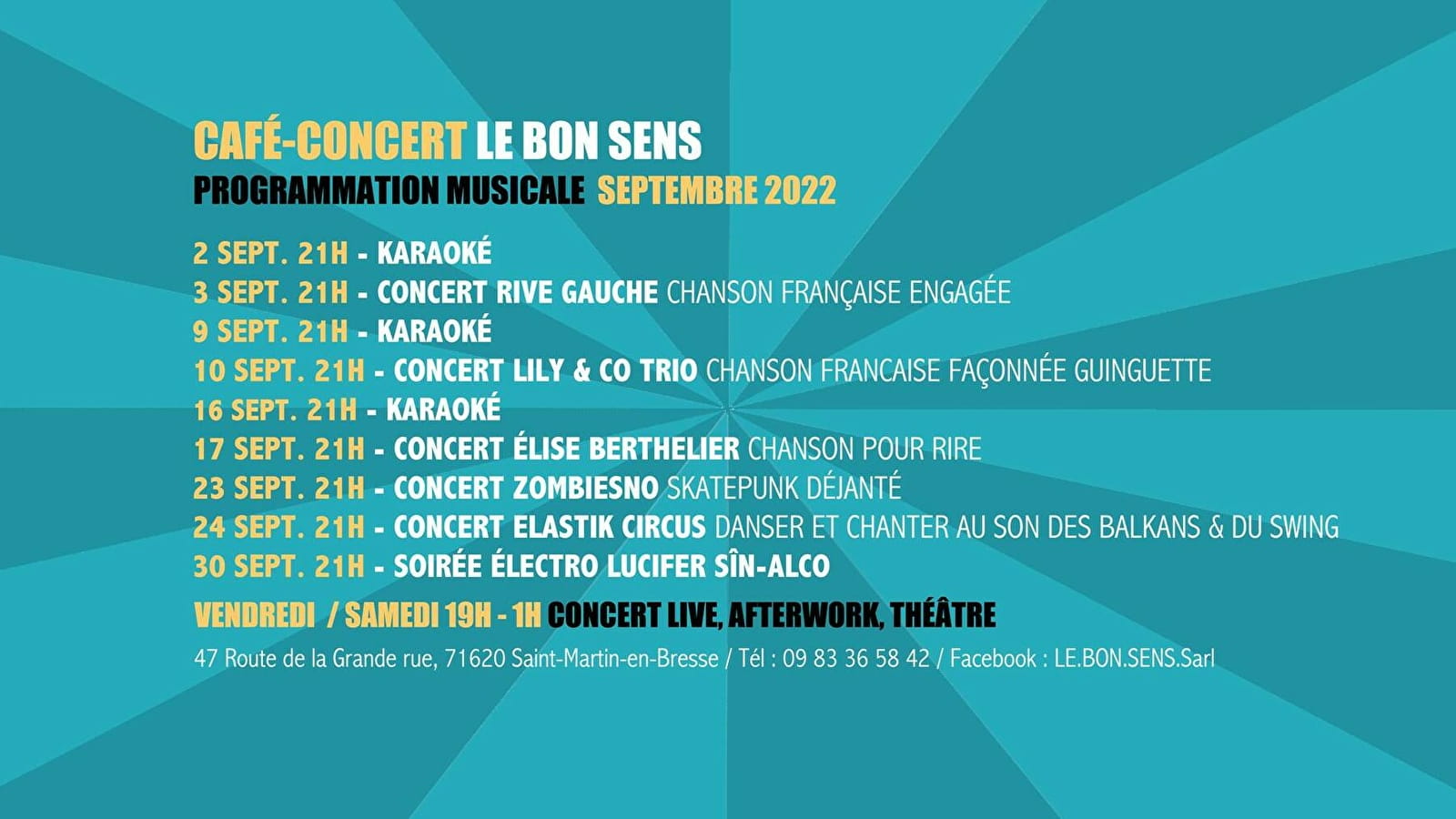 Concerts live et after work au Bon Sens
