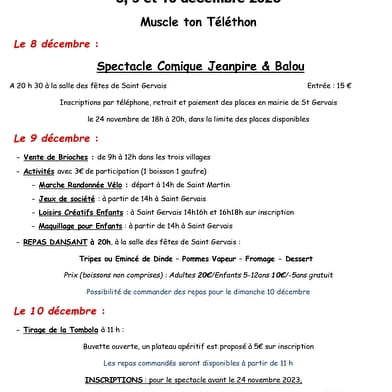Événement en faveur du téléthon